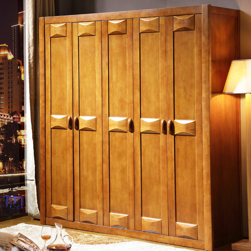 全實木衣櫃 簡易衣櫥木質整體衣櫃帶轉角 四五六門移門橡木衣櫃工廠,批發,進口,代購