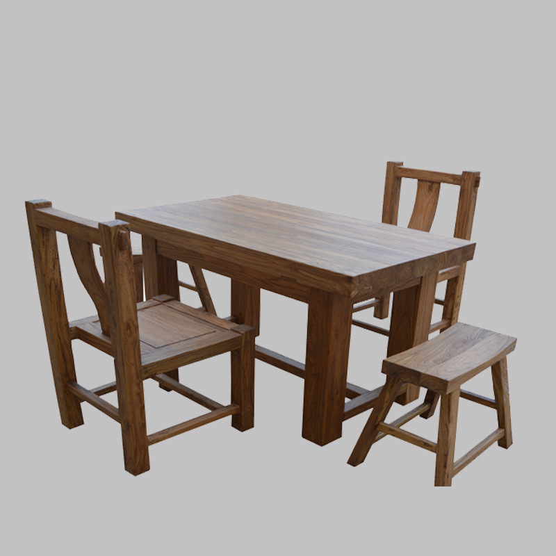 廠傢直銷餐桌 老榆木餐桌椅組合 快餐桌椅子 全實木高檔桌子工廠,批發,進口,代購