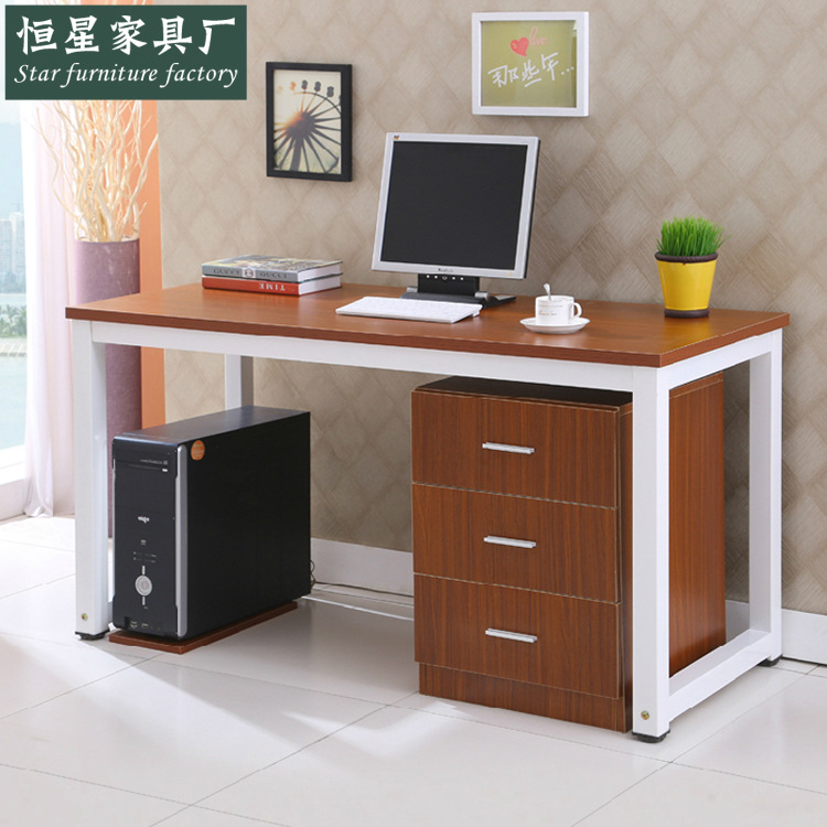 新款鋼木臺式電腦桌簡易書桌傢用寫字桌辦公桌帶抽屜櫃可訂做批發・進口・工廠・代買・代購