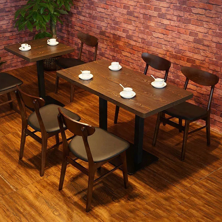 復古鐵藝實木餐桌美式酒店傢具快餐店餐廳小戶型簡易餐桌組合工廠,批發,進口,代購