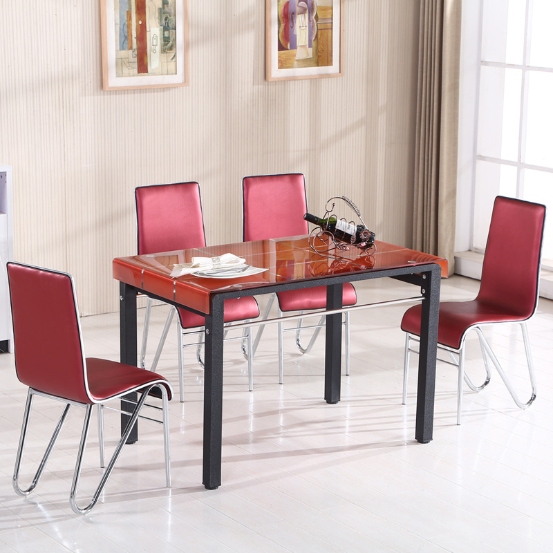 玻璃餐桌批發 熱銷供應現代簡約鋼化玻璃餐桌椅組合 傢具廠傢直銷批發・進口・工廠・代買・代購