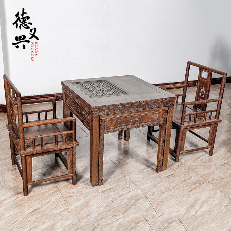 茶幾桌椅仿古三件套組合 中式明清古典實木傢具 桌椅三件套組合工廠,批發,進口,代購