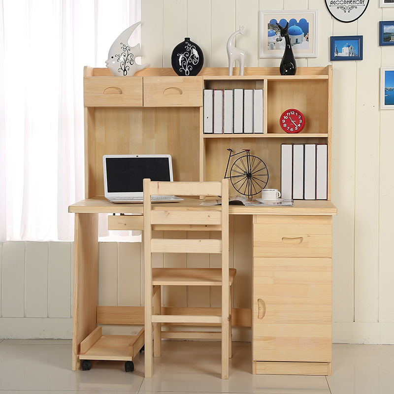 實木傢具簡約現代實木組合書櫃實木書櫃轉角電腦桌書櫃組合批發・進口・工廠・代買・代購