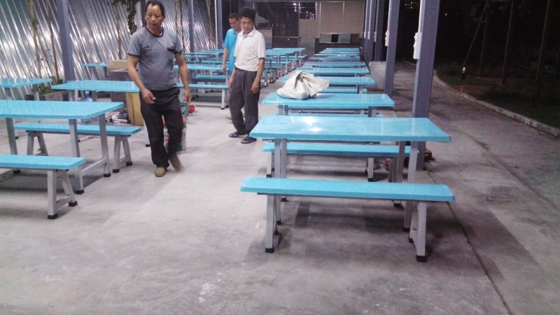 廠傢直銷   四人位玻璃鋼分體條凳餐桌批發・進口・工廠・代買・代購