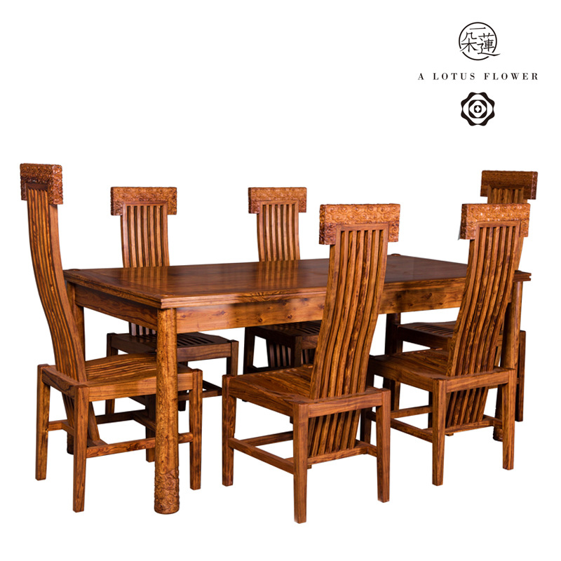 2015年新款檀香木方形餐桌高檔紅木實木簡約餐桌椅組合新古典傢具批發・進口・工廠・代買・代購