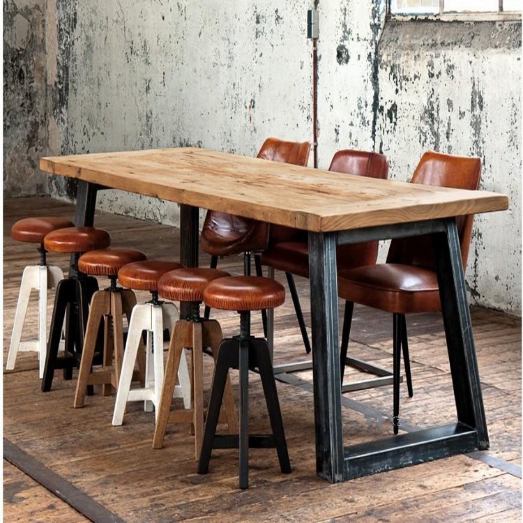 餐桌 美式鄉村長方形餐桌椅 仿古做舊實木咖啡廳餐桌辦公桌組合批發・進口・工廠・代買・代購