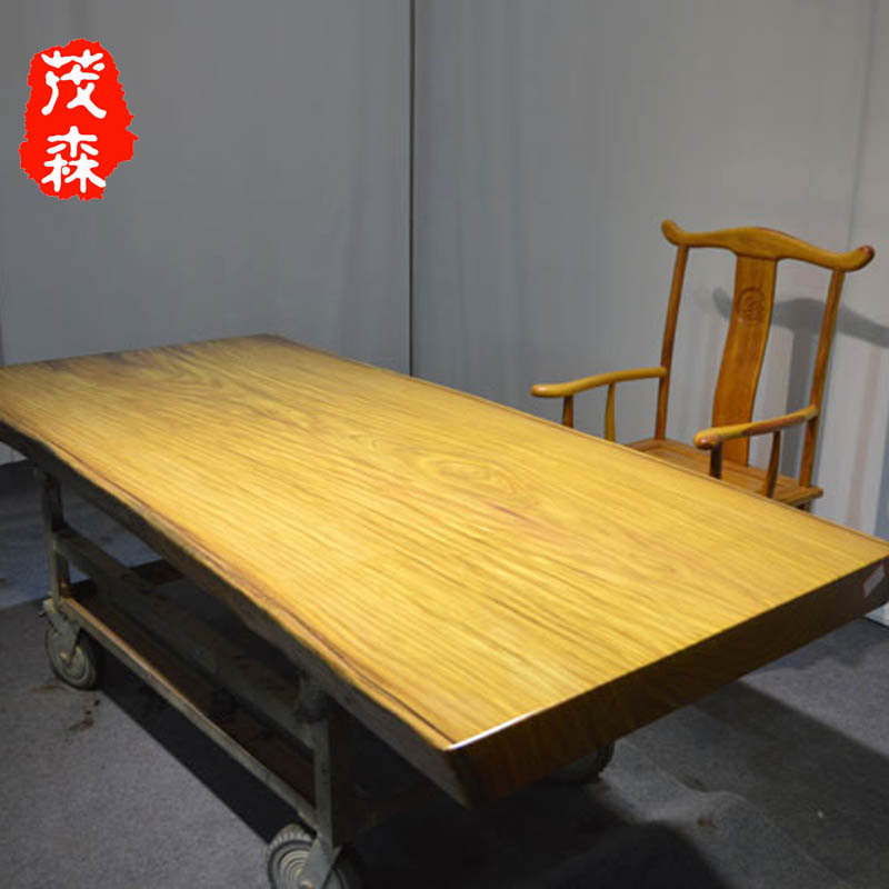 廠傢直銷金絲柚木大板餐桌 時尚黃花梨餐桌實木傢具 支持定製工廠,批發,進口,代購