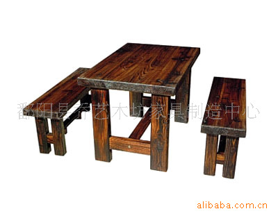 廠傢供應 火燒木傢具 碳化木傢具 餐廳傢具 特色實木桌椅批發・進口・工廠・代買・代購