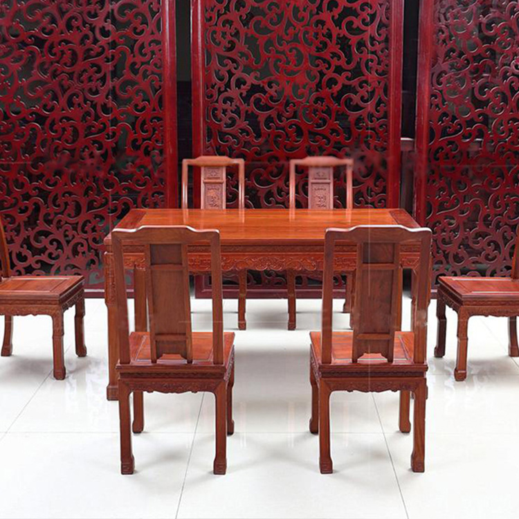明式古典紅木傢具非洲緬甸花梨木長方桌西餐桌飯桌餐臺一桌六椅批發・進口・工廠・代買・代購