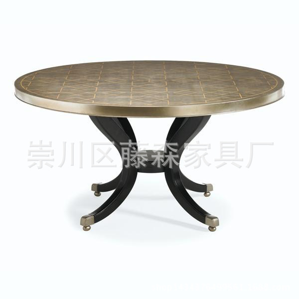 新古典實木餐桌復古做舊實木餐桌歐式實木圓餐桌高檔傢具定製工廠,批發,進口,代購