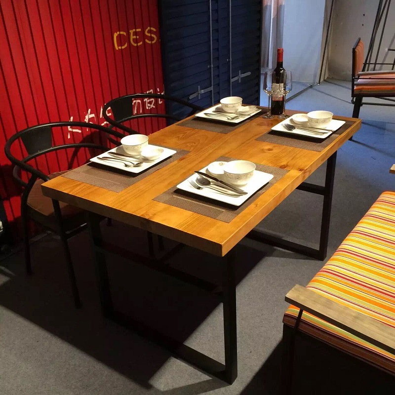 loft工業復古餐桌鐵藝實木餐廳餐桌椅組合創意咖啡廳酒吧長方桌子工廠,批發,進口,代購