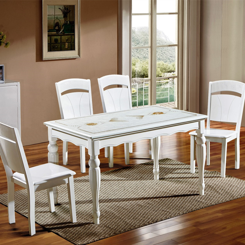 新款餐廳長方形烤漆餐桌椅 實木大理石傢用餐桌椅組合一件代發工廠,批發,進口,代購