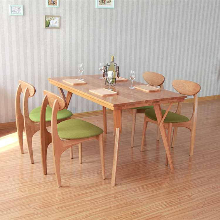 白橡木中小戶型實木叉腿桌子 新款現代簡約實木餐桌 廠傢直銷工廠,批發,進口,代購