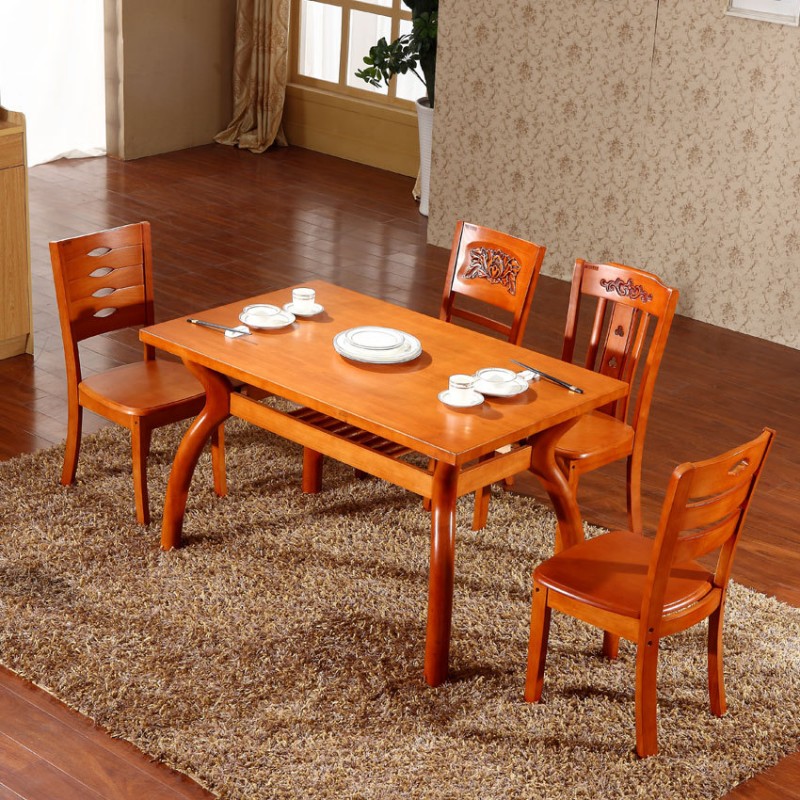 簡約版餐桌 實木小戶型餐桌 長方形餐桌椅組合 橡木傢用飯桌工廠,批發,進口,代購