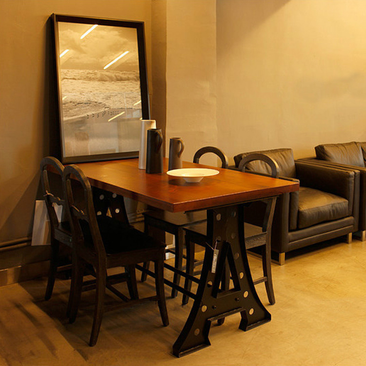 廠傢直銷美式做舊實木鐵藝復古創意桌角咖啡桌餐桌酒吧桌傢具定製批發・進口・工廠・代買・代購