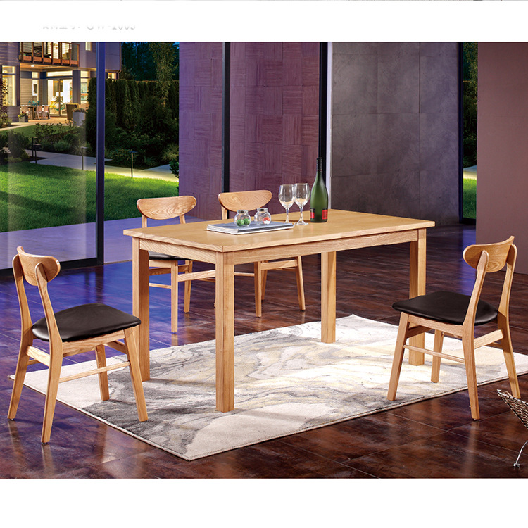 全實木餐桌 白臘木客廳餐桌組合 客廳長方形一桌四椅組合 可定製工廠,批發,進口,代購