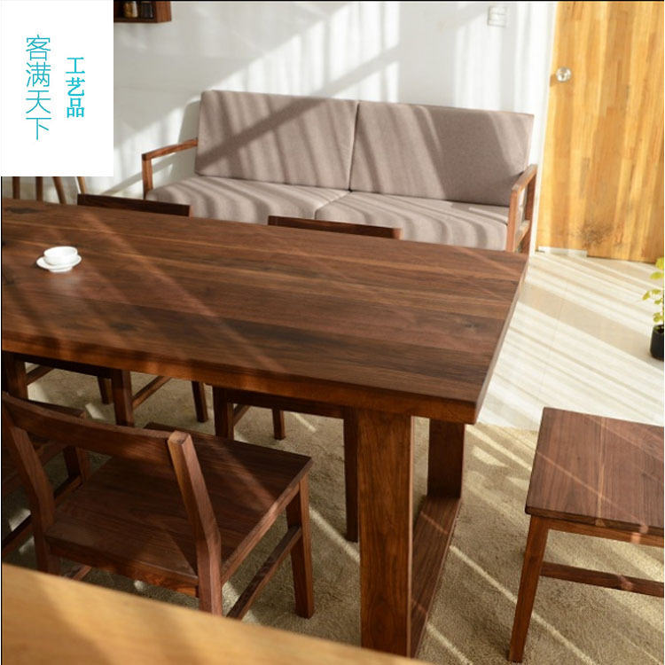 歐式復古咖啡桌全實木傢具原木復古餐桌飯桌老榆木成套餐桌椅定製工廠,批發,進口,代購