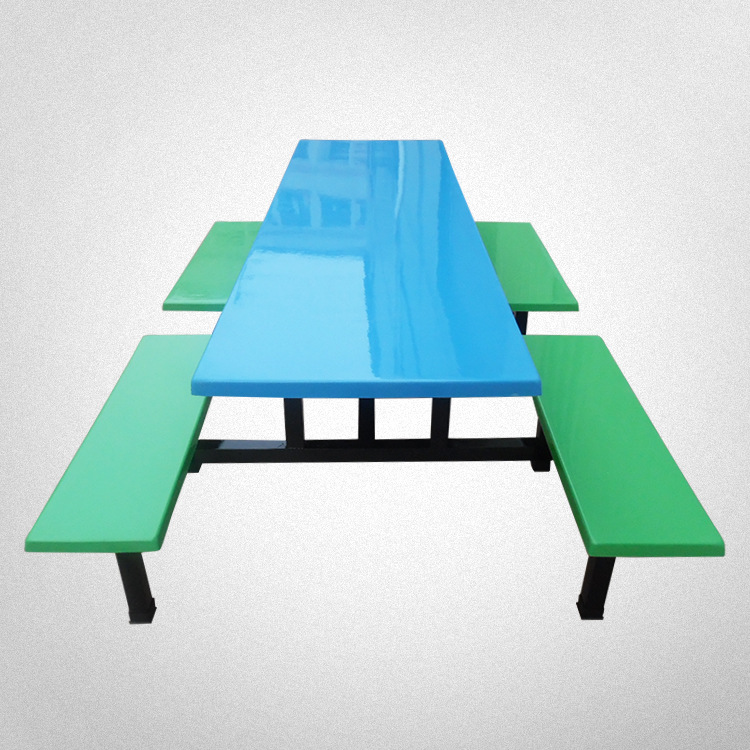 熱銷 簡約風格條凳餐椅 學生飯堂8人座玻璃鋼分段條凳餐椅 可定製工廠,批發,進口,代購