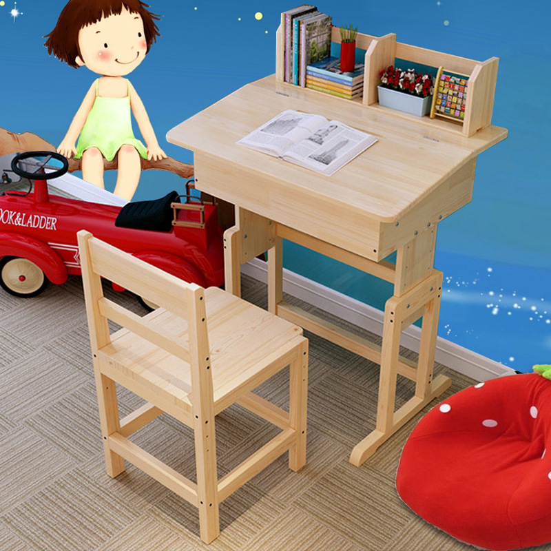實木可升降兒童學習書桌簡約組合桌椅套裝小學生寫字課桌寫字臺工廠,批發,進口,代購