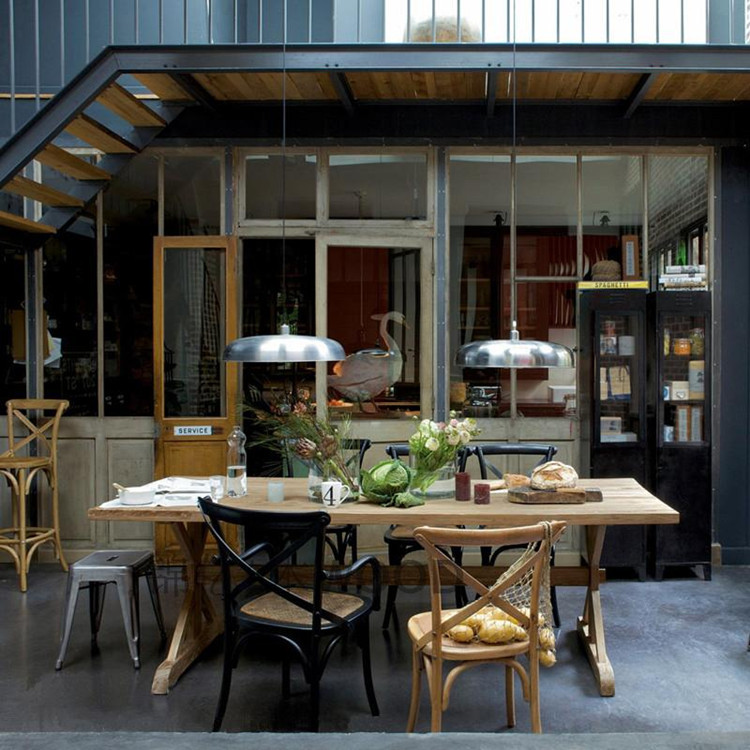 美式復古餐桌餐廳桌椅組合做舊風格老松木茶幾沙發邊幾實木餐桌椅工廠,批發,進口,代購