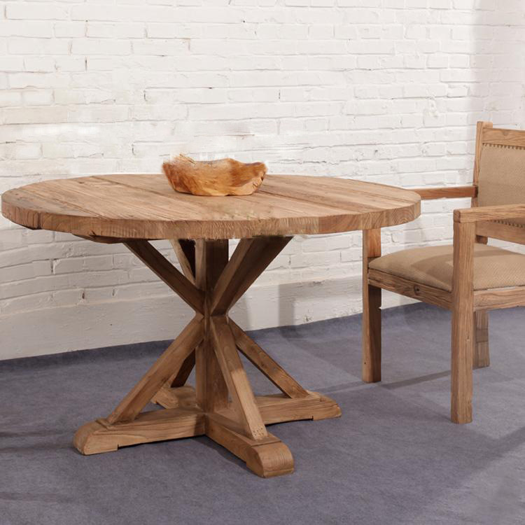 美式鄉村實木圓桌 創意戶外休閒餐桌復古做舊傢用實木桌子可定製工廠,批發,進口,代購