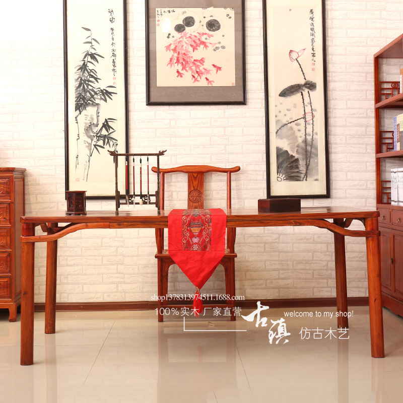中式傢具 實木仿古榆木 畫案 簡約案臺 書法桌 書畫桌 書桌工廠,批發,進口,代購