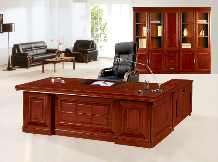現代實木油漆辦公傢具 2.4米木皮老板桌 主管桌 簡約辦公桌定製工廠,批發,進口,代購