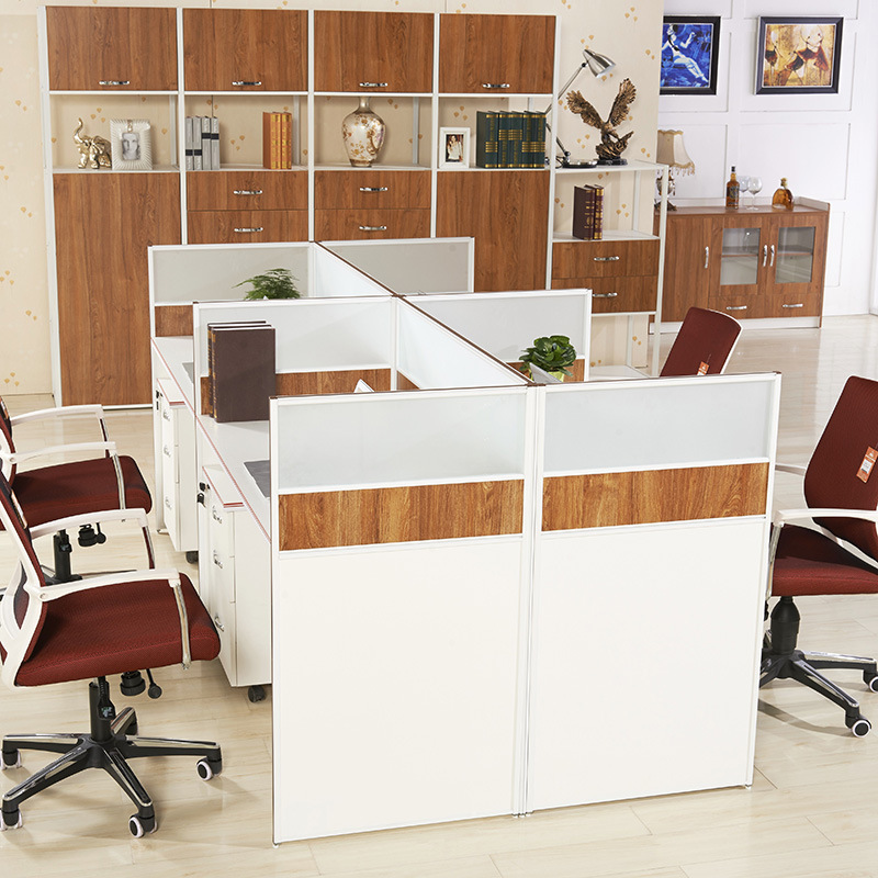 辦公桌椅組合4人位簡約現代電腦桌職員辦公桌員工桌屏風工作位工廠,批發,進口,代購