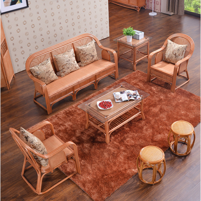 佛山藤廠供應東南亞風格藤製排椅沙發 簡約小戶型藤椅沙發 真藤椅工廠,批發,進口,代購
