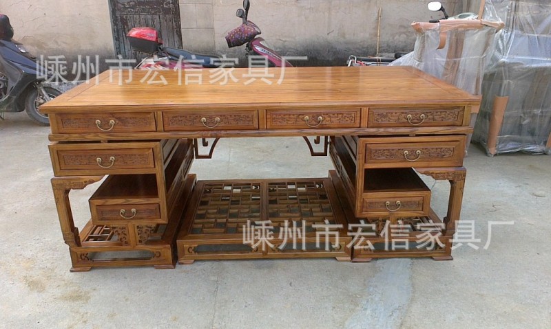 高檔仿古中式書桌辦公桌 實木書櫃書桌五件套 明清仿古傢具工廠,批發,進口,代購