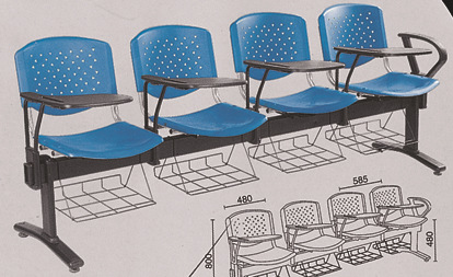 兩人3人4人位公共排椅 塑料等候椅子 帶寫字板多媒體教室排椅工廠,批發,進口,代購