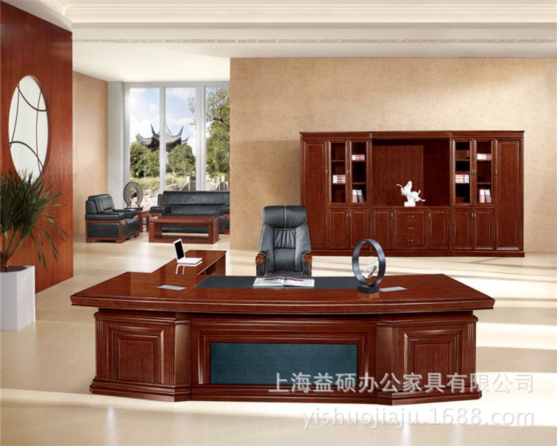 上海益碩辦公傢具專業生產高檔豪華大氣老板大班臺 可免費送貨批發・進口・工廠・代買・代購
