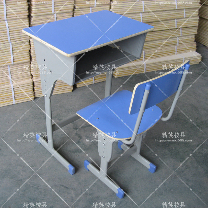 單人課桌椅 配靠背椅 淡藍色 可升降調節 學生教室學校培訓用批發・進口・工廠・代買・代購