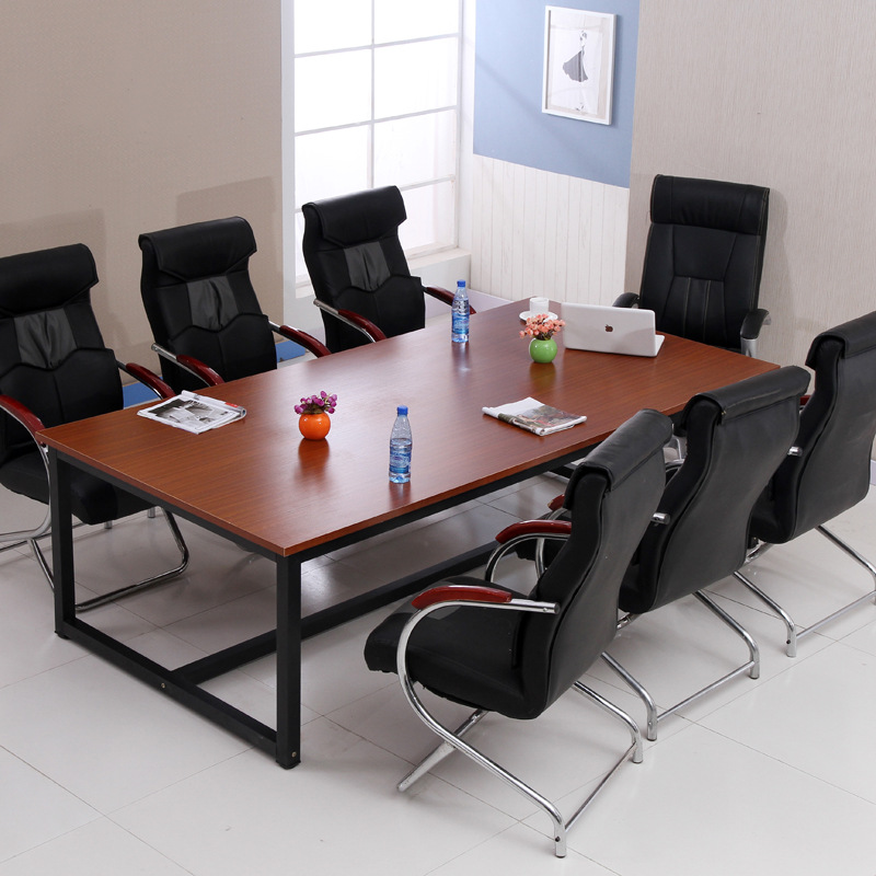 廠傢直銷板式簡易鋼木會議桌長條現代辦公桌椅簡約開會洽談老板桌批發・進口・工廠・代買・代購