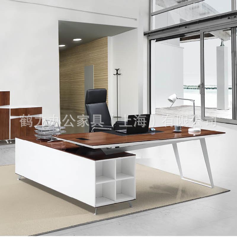 廠傢直銷 高檔轉角辦公桌 簡約白色烤漆旋轉電腦桌書櫃組合批發・進口・工廠・代買・代購