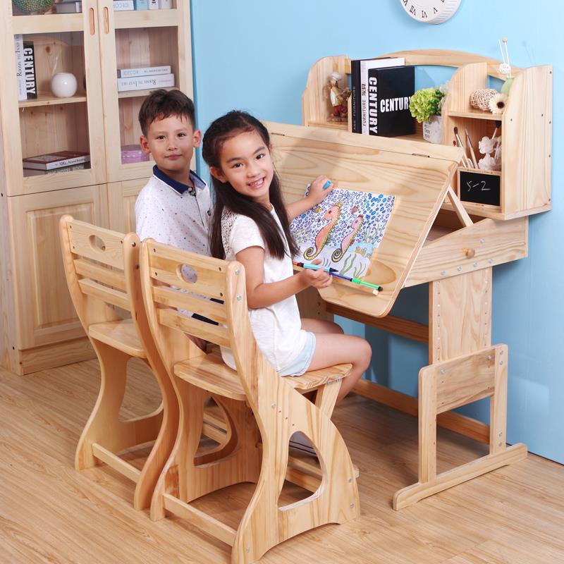 直銷實木兒童學習桌書桌可升降桌椅套裝松木小學生書桌課桌寫字特工廠,批發,進口,代購