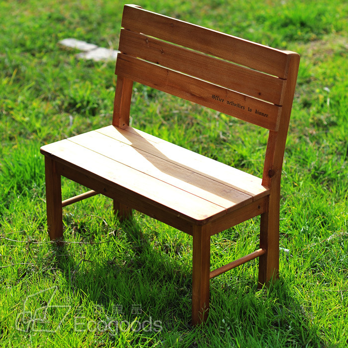 zakka 原木製雙人小木椅 兒童靠背凳 實木花園椅 廠傢外貿原單工廠,批發,進口,代購