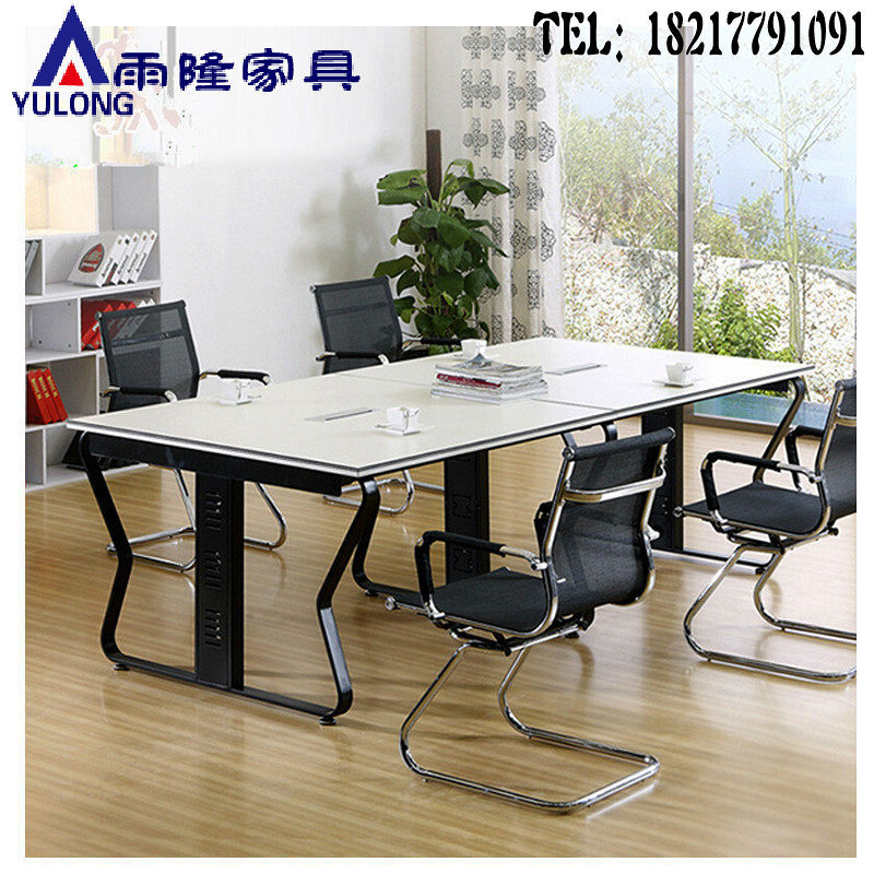 辦公傢具板式簡約現代小型會議桌長條桌 鋼木培訓辦公桌椅組合工廠,批發,進口,代購