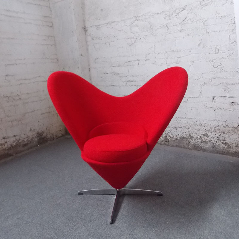 淇宇傢具Q214heart cone chair 羊毛絨麵料玻璃鋼內殼心形椅工廠,批發,進口,代購