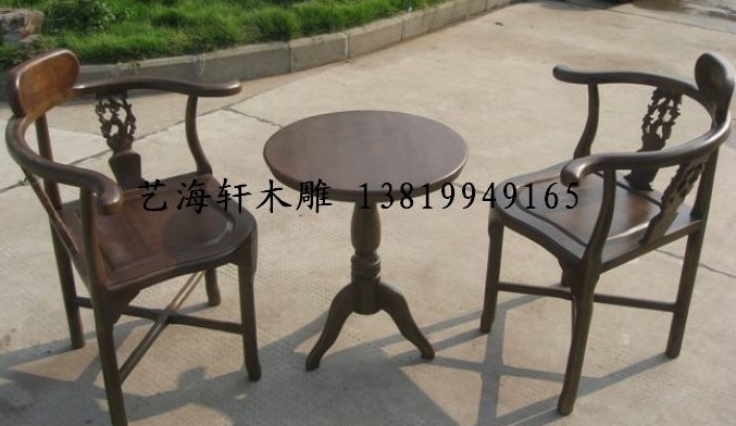 供應東陽木雕休閒椅 A4548  中式仿古傢具 三件套批發・進口・工廠・代買・代購
