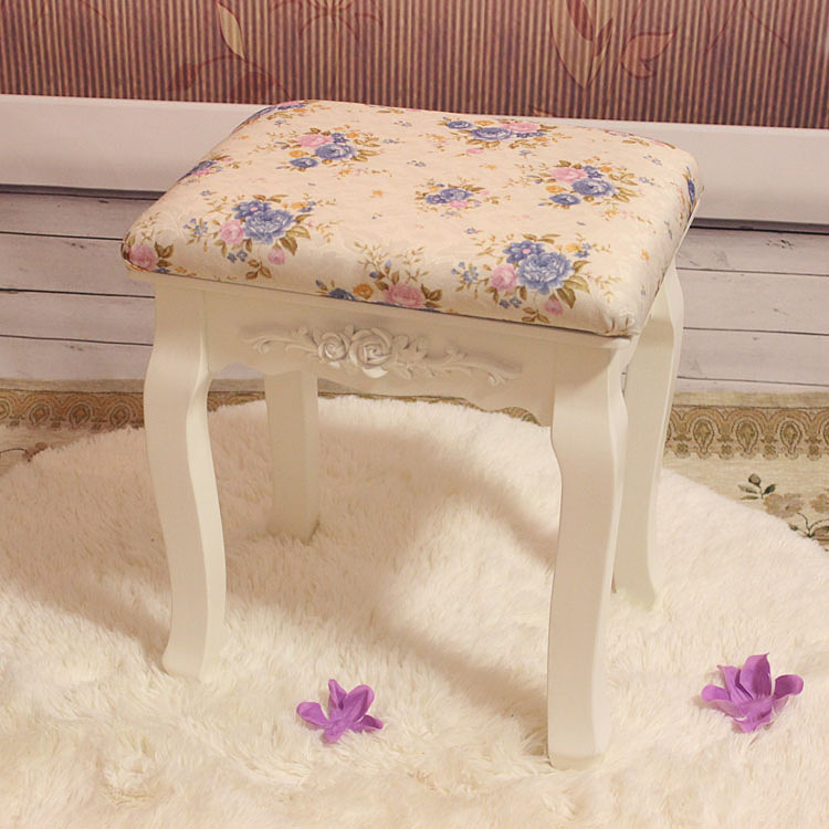 韓式田園實木坐凳梳妝凳椅子凳子象牙白色化妝凳換鞋凳加粗款特價批發・進口・工廠・代買・代購