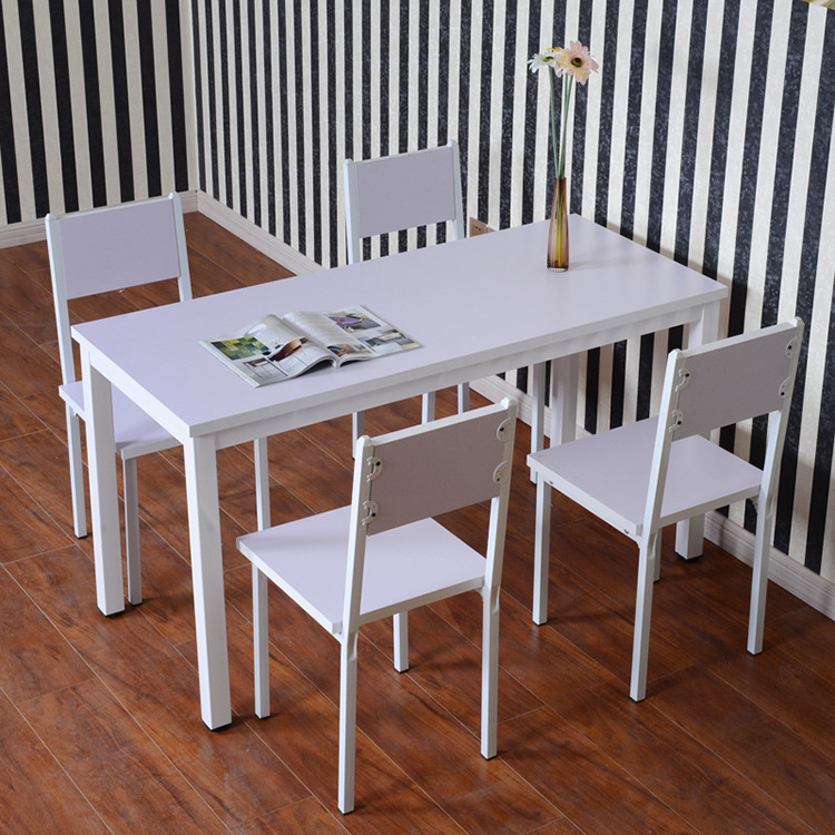 簡約現代長方形小戶型餐桌鋼木餐桌組合一桌四椅餐廳飯店餐桌定做批發・進口・工廠・代買・代購