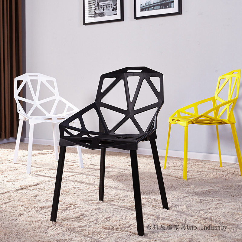 創意款潮人塑料餐椅 現代休閒咖啡椅 爆款鏤空椅子 幾何餐椅工廠,批發,進口,代購