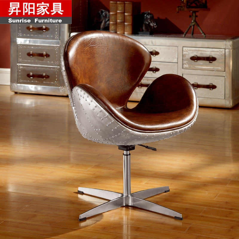 復古鋁皮天鵝椅loft工業風格設計師傢具電腦辦公升降沙發椅 SC010工廠,批發,進口,代購