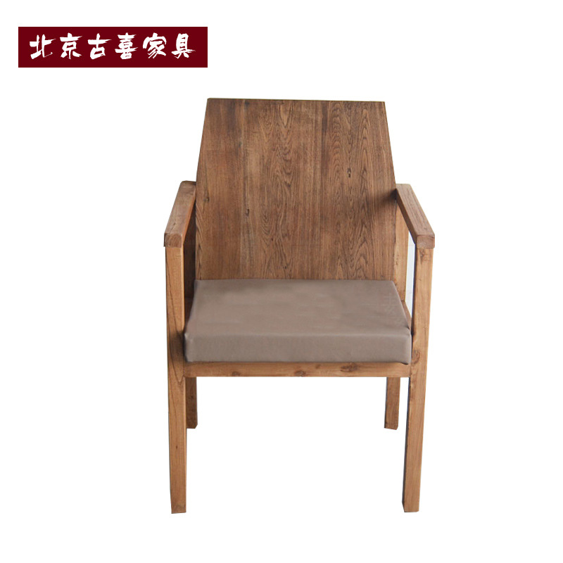 漫咖啡椅實木桌餐椅老門板木咖啡廳椅 酒店西餐廳定製老榆木傢具工廠,批發,進口,代購