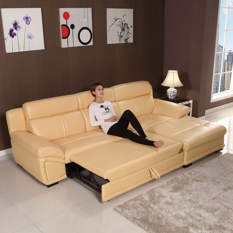 真皮沙發床懶人沙發客廳傢具組合大小戶型簡約現代頭層黃牛皮沙發工廠,批發,進口,代購