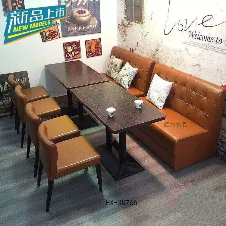 廠傢定做歐美式復古咖啡廳桌椅組合餐廳卡座熱銷沙發餐廳卡座工廠,批發,進口,代購
