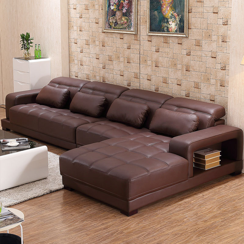 新款沙發 大小戶型真皮轉角L型貴妃牛皮沙發組合客廳傢具套裝批發工廠,批發,進口,代購