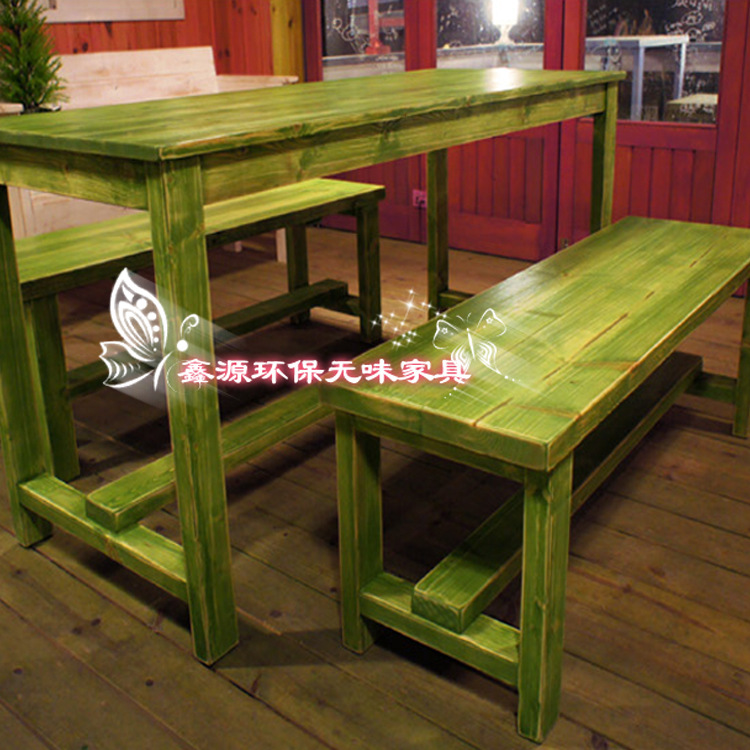 全松木餐桌椅組合定製文藝復古咖啡館桌椅酒吧 餐飲桌椅 廠傢直銷工廠,批發,進口,代購