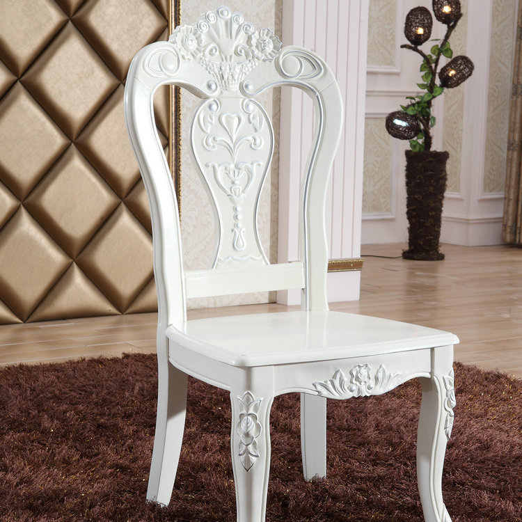 歐式橡木白色椅子 餐廳實木雕花椅子 酒店宴會實木餐桌椅 凳子工廠,批發,進口,代購